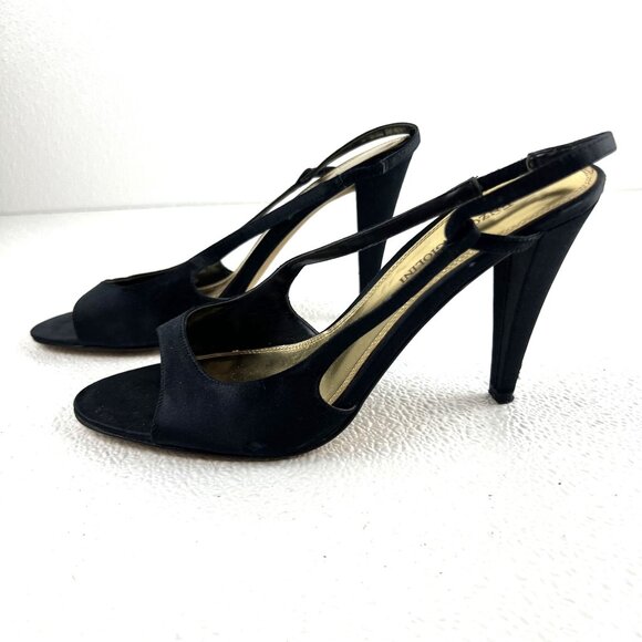 Enzo Angiolini Preppy Black Slingback Formal Sexy Open Toe Stiletto Womens 8M - Picture 10 of 10